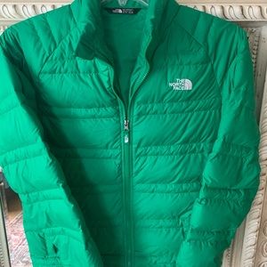 Green Northface coat, boys size XL